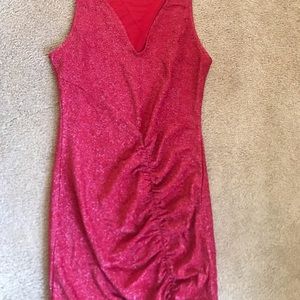 SHEIN red sparkle sleeveless bodycon dress size M
